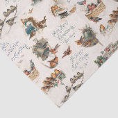 ヴィンテージ雪の鳥とクリスマスの挨拶 薄葉紙 (詳細)