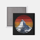 ヴィンテージ雪山ハイキングギフト マグネット (正面/裏面)