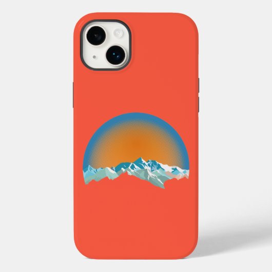 ヴィンテージ雪山ピークケースメイトiPhoneケース Case-Mate iPhoneケース (裏面)