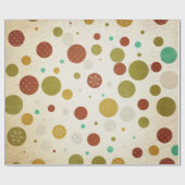 ヴィンテージ雪片と水玉模様ラッピング紙 ラッピングペーパー (フラット)