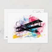 ヴィンテージ雲のあるカラフル ポストカード (正面/裏面)