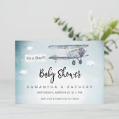 *~* ヴィンテージ雲 赤ちゃん男の子 シャワー 招待状 (スタンド正面)