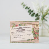 ヴィンテージ電信メリークリスマス シーズンポストカード (スタンド正面)