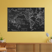ヴィンテージ電信ラインのマップPoster Canvas Print キャンバスプリント (インサイチュ (リビング))