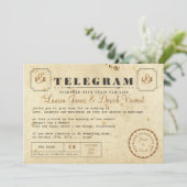 ヴィンテージ電信招待状カード 招待状 (スタンド正面)
