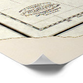 ヴィンテージ電信線を示す世界地図(1871) ポスター (角)