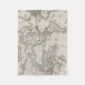 ヴィンテージ電信線図(1855年) フリースブランケット (正面)