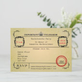 ヴィンテージ電報バチェロレッテ 招待状 (スタンド正面)