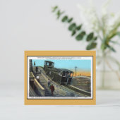 ヴィンテージ電気ラバ曳航船パナマ運河 ポストカード (スタンド正面)