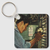 ヴィンテージ電気工事用回路遮断器パネル キーホルダー (正面)