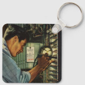 ヴィンテージ電気工事用回路遮断器パネル キーホルダー (裏面)