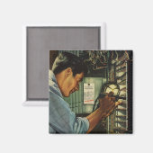 ヴィンテージ電気工事用回路遮断器パネル マグネット (正面/裏面)