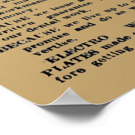 ヴィンテージ電気歯科用の歯医者Ad ポスター (角)