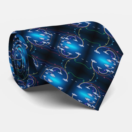 ヴィンテージ電気紳士のサテンクラウドスクエア ネクタイ (ロール)