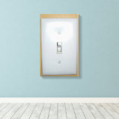 「ヴィンテージ電気」ライトスイッチウォールアート キャンバスプリント (インサイチュ (ウッドフロア))