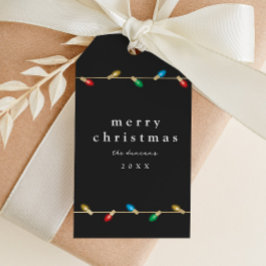 ヴィンテージ電球のクリスマスイルミネーション ギフトタグ