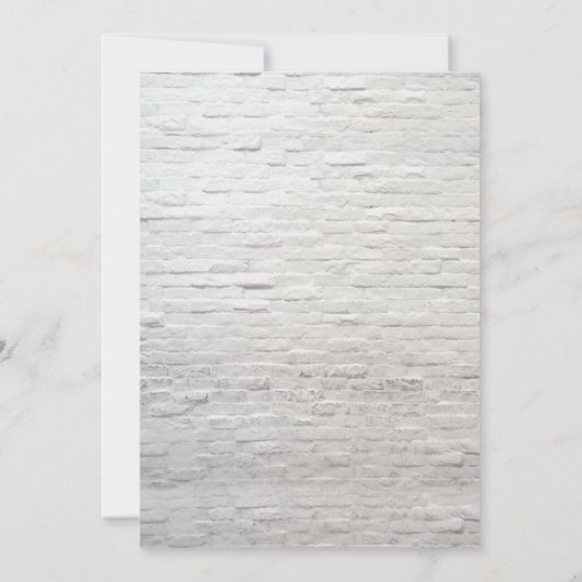 ヴィンテージ電球ホワイトブリック結婚フローラの招待器 招待状 (裏面)