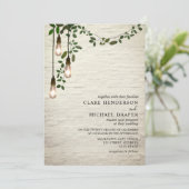ヴィンテージ電球ボタニカルガーランド結婚ズ 招待状 (スタンド正面)