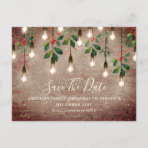 ヴィンテージ電球レンガのクリスマス日付Hを保存