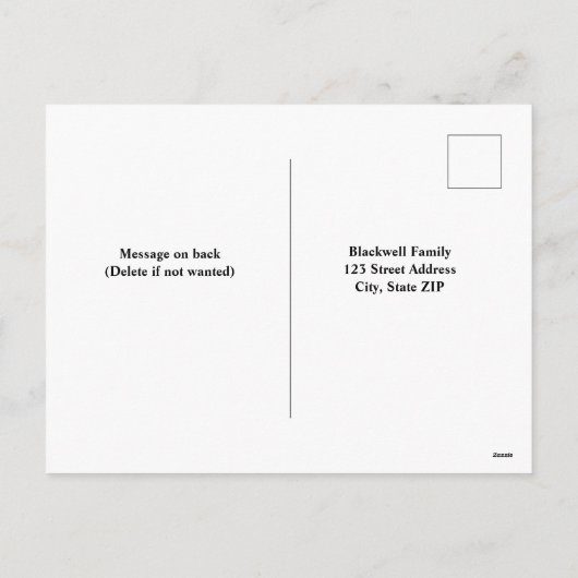 ヴィンテージ電球レンガのクリスマス日付Hを保存 シーズンポストカード (裏面)