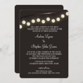 ヴィンテージ電球結婚の 招待状 (正面/裏面)