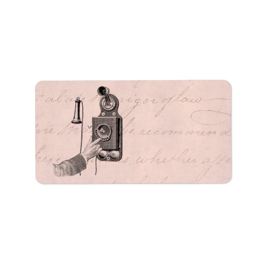 ヴィンテージ電話イラストレーション電話レトロ電話 ラベル (正面)