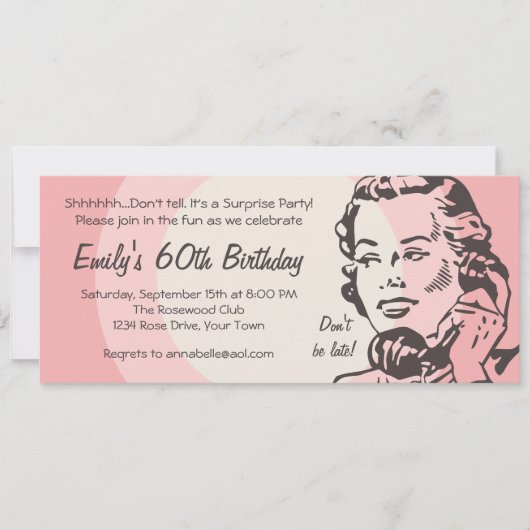 ヴィンテージ電話チャット 招待状 (正面)