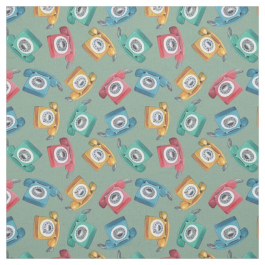ヴィンテージ電話パーティー ファブリック (見本)
