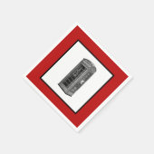 ヴィンテージ電話ブースイラストレーションUK旅行 スタンダードカクテルナプキン (角)