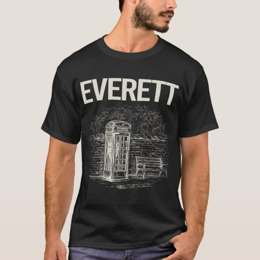 ヴィンテージ電話ブースエバレット Tシャツ (正面)