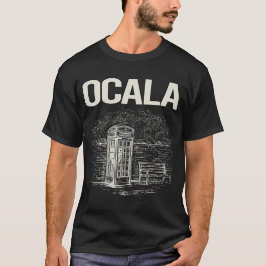 ヴィンテージ電話ブースオカラ Tシャツ (正面)