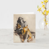 ヴィンテージ電話、誕生日 カード (黄色い花)