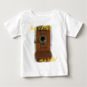 ヴィンテージ電話"Brrr-リングや輪私はボトル"ベビーティー ベビーTシャツ