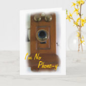ヴィンテージ電話「I'm No Phone-y」ラブカード カード (黄色い花)