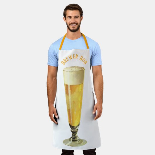 ヴィンテージ霜の降りたの荷車を引くビール、ピルスナーかラガー! エプロン (着用した状態)