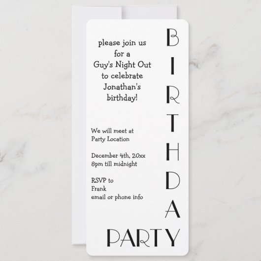 ヴィンテージ霜の降りたトールビ荷車を引くールバースデーパーティー 招待状 (裏面)