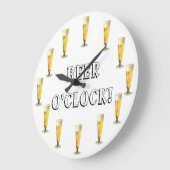 ヴィンテージ霜の降りたビール14時!アルコール飲料 ラージ壁時計 (傾斜)