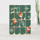 ヴィンテージ霜の降りた小人 シーズンカード (正面)