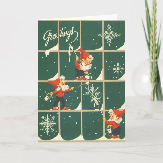 ヴィンテージ霜の降りた小人 シーズンカード (正面)