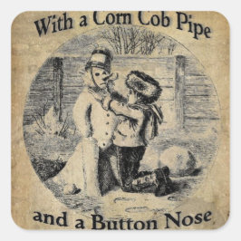 ヴィンテージ霜の降りた雪だるま スクエアシール