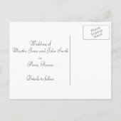 ヴィンテージ青あじさいフレーム日付カードを保存 案内ポストカード (裏面)