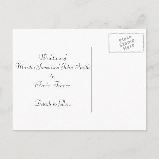 ヴィンテージ青あじさいフレーム日付カードを保存 案内ポストカード (裏面)