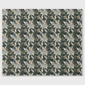 ヴィンテージ青い妖精とマッシュルームの包装紙 ラッピングペーパー (フラット)