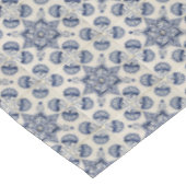 ヴィンテージ青い白の幾何学模様 テーブルクロス (アングル)