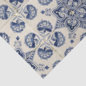 ヴィンテージ青い白の幾何学模様 薄葉紙 (詳細)