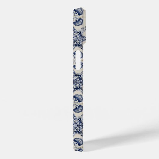 ヴィンテージ青い白の幾何学模様 Case-Mate iPhoneケース (裏面 / 右)