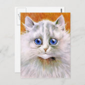 ヴィンテージ青い目の猫はがき ポストカード (正面/裏面)