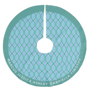 ヴィンテージ青い線のパターンパーソナライズされた ブラッシュドポリエステルツリースカート