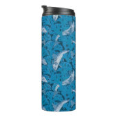 ヴィンテージ青い魚と海藻:アールヌーボー 航海の タンブラー (回転右)