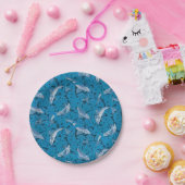 ヴィンテージ青い魚と海藻：アールヌーボー 航海の ペーパープレート (パーティー)